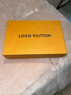 Louis Vuitton Orange and Black Logo  magnetic Gift Box